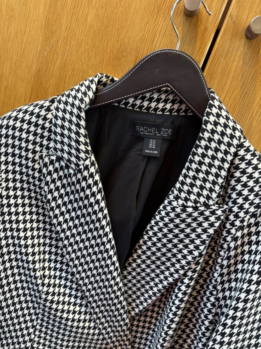 Rachel Zoe Black & White Houndstooth blazer size 1X